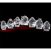 水晶 七福神セット 彫刻 置物 台付大黒天 恵比寿 布袋 弁財天 毘沙門天 福禄寿 寿老人【ランダム発送】