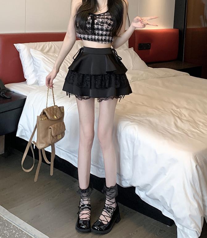 柔らかな雰囲気 韓国ファッション ミニスカート 蓬莱ハーフ