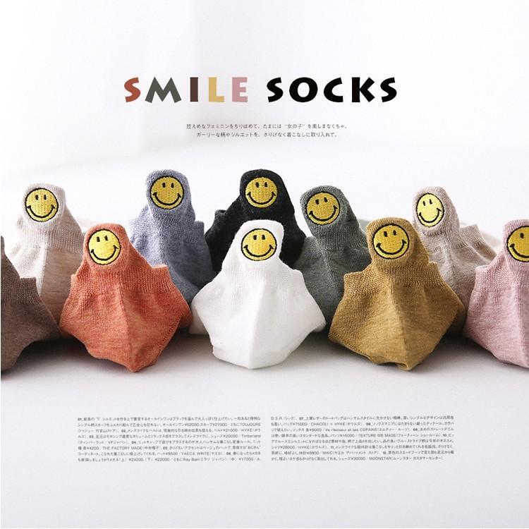 靴下 ソックス レディース smile   綿混 フットウエア 10カラー 無地 シンプル ショート コットン