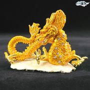 龍の置物 風水 金運 龍 置物 風水龍 龍神 龍置物 風水グッズ 開運グッズ 辰  (ラインストーン運気福興龍)