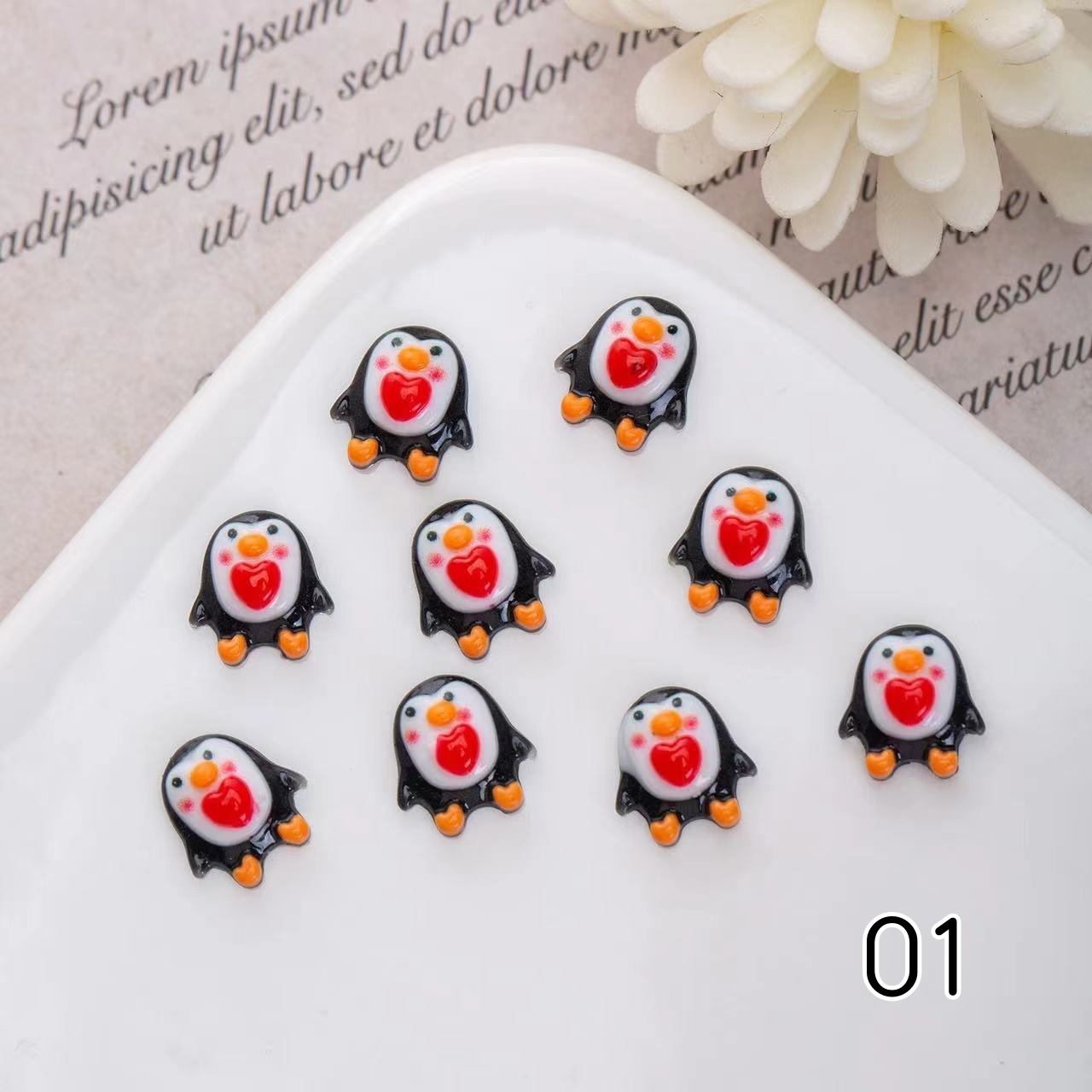50個セット ペンギン ネイルパーツ 樹脂 ペンギンパーツ ネイル用品