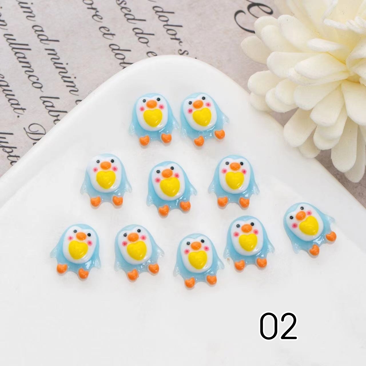 50個セット ペンギン ネイルパーツ 樹脂 ペンギンパーツ ネイル用品