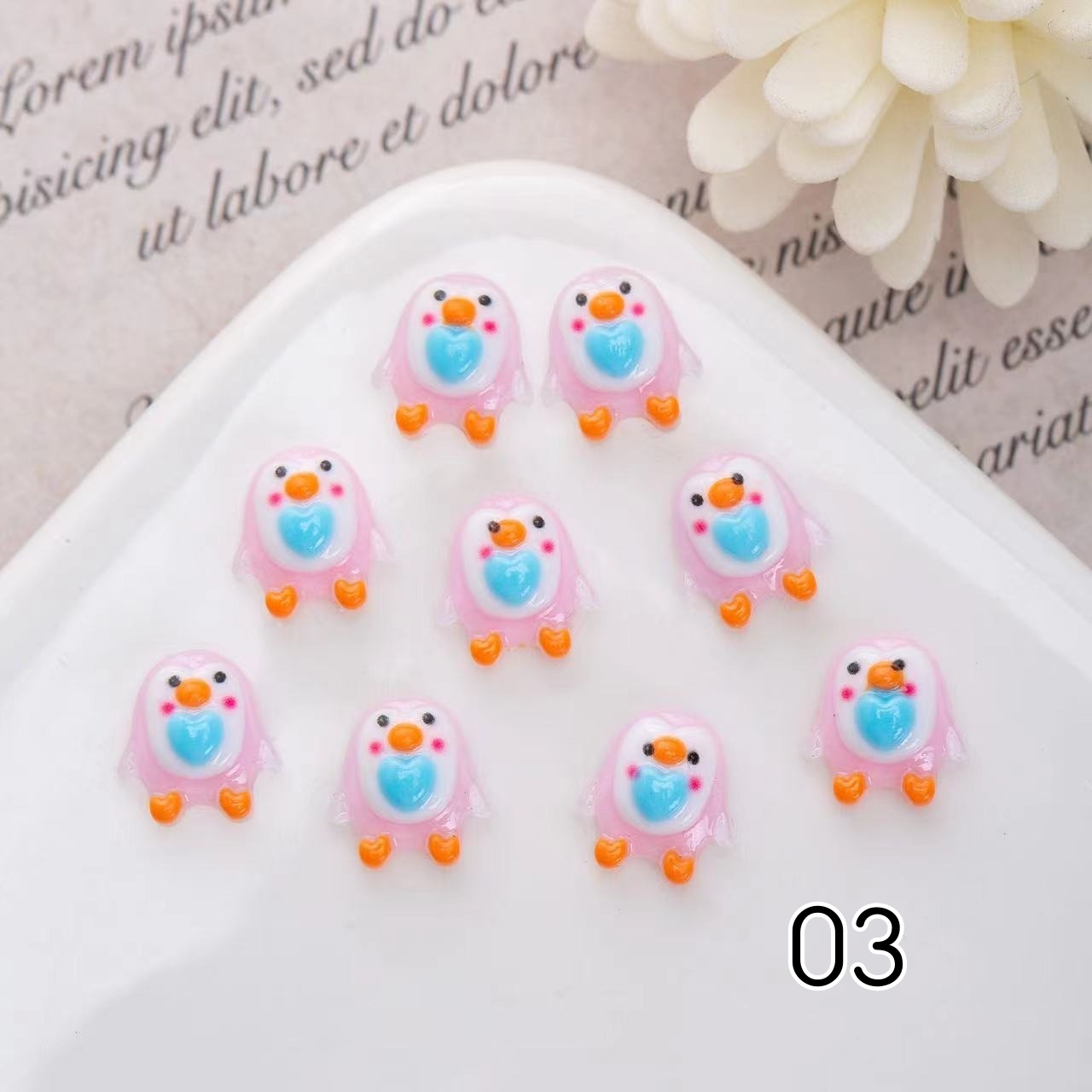 ★様　ペンギンデザイン ネイルパーツ 50個セット ペンギン ネイルパーツ 樹脂 ペンギンパーツ ネイル