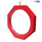 風水 鏡 ミラー 八角 魔除け 風水グッズ 八角鏡 八卦鏡 開運グッズ インテリア (風水八卦凸面鏡(赤)(小))