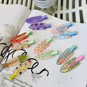 キャンディカラー チェック ヘアクリップ スウィート ノンマーク バンスクリップ 2枚入り