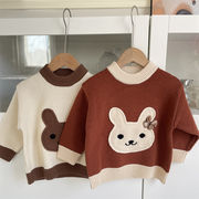 子供服　90~130cm　キッズセーター　ウサギ柄　ラウンドネックニット　韓国キッズ服