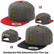 Rat Fink スタンディング ラットフィンク エンブロイダリー フラット バイザー キャップ