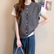 2024新作　ベスト　ニット アウター　レディース　おしゃれ　秋　冬　カジュアル フリーサイズ