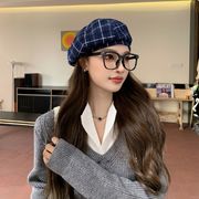 2024新作 レディース帽子  韓国風  キッズ ベビー チェック柄帽子   おしゃれ  4色