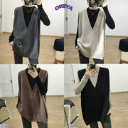 レディース服　2024年秋冬新作　トップス　ベスト　お出かけ　ｖネック　カジュアル　4色展開