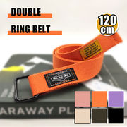 ベルト ユニセックス スクエアリング バックル シンプル カジュアル ダブルリングベルト リング