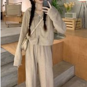 レディース   韓国風  カジュアル  スポーツスーツ  ルーズ   トレーナー  ワイドパンツ   2点セット