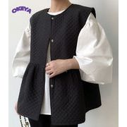 2024年秋冬新作　レディース服　トップス　ベスト　中面　お出かけ　スナップ式　韓国風　ファション