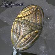 ラブラドライト ルース カービング オーバル マダガスカル産 一点もの 天然石 パワーストーン