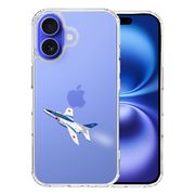 iPhone16 側面ソフト 背面ハード ハイブリッド クリア ケース シェル ブルーインパルス 1号機