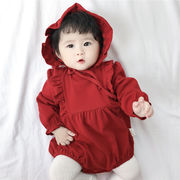 韓国子供服乳幼児服新生児春秋長袖連体服/夏半袖三角服