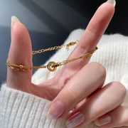 ステンレスブレスレット　アクセサリー　金属アレルギー対応　INS　デザイン　18Kコーティング