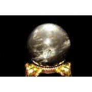 【１点物】南アフリカ産◇金属シラー ブラックアクアマリン 22mm 丸玉(台座なし) スフィア _PB7323