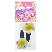 平成ギャル】プルメリアヘアクリップ ラインストーン ハワイアン フラワーヘアピン アクセサリー