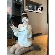 今季マストバイ　   防寒  ニット 超可愛い  設計感  ヒョウ柄  ボートネック セーター