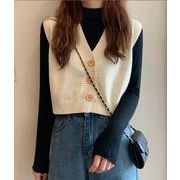 アウターセーターレディースニットセーターベストベストジャケットクロップドトップ