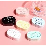 コンタクトレンズケース カラコンケース ソフトレンズ用 ピンセット付き 携帯用 持ち運び リボン