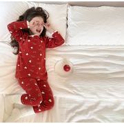 2024秋冬新作 子供服 部屋着 花柄 パジャマ 韓国風子供服 レギンス & インナーシャツ 2点セット 男女兼用