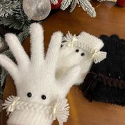 手袋 グローブ ５本指   ニット 毛糸  防寒 レディース