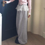 今季マストバイ　おしゃれ　設計感   ニット  スリム レース 防寒 厚手 パンツ