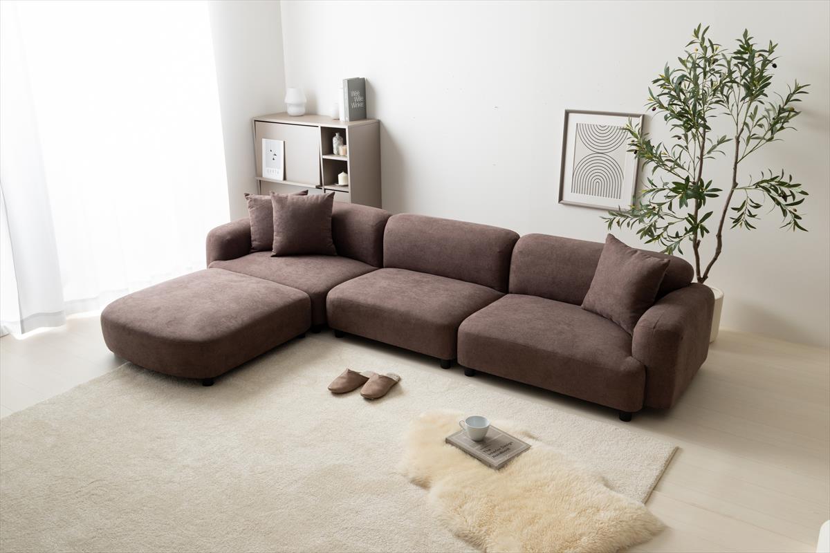 幅79cm】Wannaes オットマン ブラウン 4点セット】Wannaes カウチ