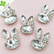 ウサギ形 アクセサリーパーツ 髪飾り 貼り付けパーツ ハンドメイド 大人気デコパーツ DIY