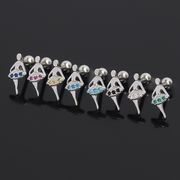 1個  ラインストーン　バレエ少女　ピアス　バレエピアス　バレエ雑貨　バレエアクセサリー