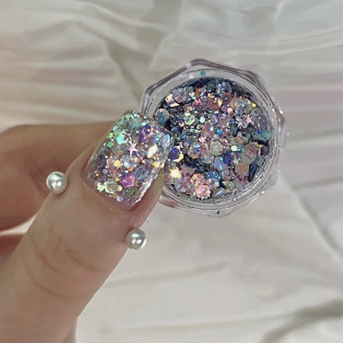 ホログラム ジェルネイル ラメ ネイル デコレーション ネイルパーツ グリッター ケース入り カラーネイル