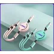 激安 iPhoneケーブル 急速充電Type-C ケーブル Micro USB ケーブル  充電コード 3in1  巻き取り 1.05m