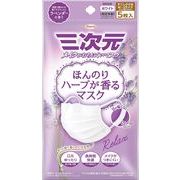 ★興和KOWA★三次元 マスク ほんのりハーブが香るマスク ラベンダー 5枚入