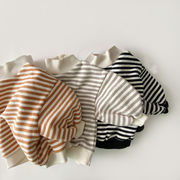 【BABY KID】 ハイネックボーダーフリーストップス 秋冬服   全3色