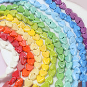 陶器ビーズ スペーサー ビーズ ハート アクセサリーパーツ 材料 ブラック ホワイト セラミックビーズ