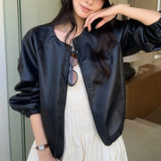 【時間限定早い者勝ち！】韓国チックな☆2025春レディース服 高級感のあるPUレザーバイクジャケット