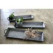 ブリキレクトトレイ 　アンティーク風/インテリア/装飾/プランター/花器