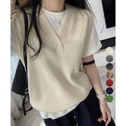 ニットベスト レディースチョッキ 重ね着