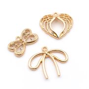 アンティークパーツ/リボン/天使の羽根/金属パーツ/ペンダント/最安値＆営業日当日出荷