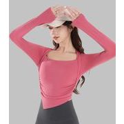 トップス レディース   ヨガ服 スポーツウェア 速乾 フィットネス 長袖 レイヤード