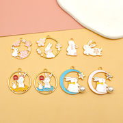 ネコ サークルパーツ 猫 チャーム アクセサリーパーツ 手芸材料 1カン ウサギ 桜 DIY資材 ハンドメイド