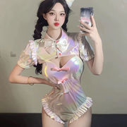 【即納】白色 スクール水着風 レオタード セクシー コスチューム【7392】