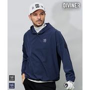 【ゴルフウェア】ストレッチ フードプルオーバー 裾ドローコード ライトアウター／DIVINER GOLF