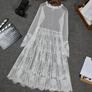 トップス ワンピース シャツ ブラウス レース シースルー Aライン レディース