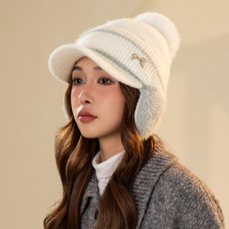 ゴルフ帽子 秋 冬 キャップ 裏起毛 耳あて 耳保護 レディース もこもこ