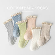 春夏新作 ベビー 0-3歳キッズ 男女兼用 韓国風 靴下 ソックス フリル 滑り止め コットン