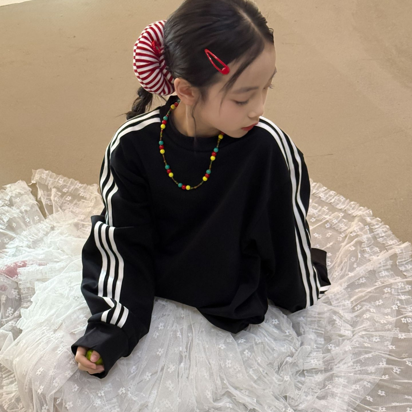 ジュニア服 110~160cm キッズトレーナー スリーライン 長袖 韓国キッズ服