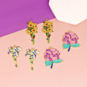 デコパーツ 花束 アクセサリーパーツ お花 ピアス チャーム イヤリングパーツ ブーケ 手作り資材 DIY